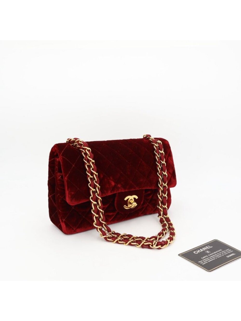 Chanel Quilted Velvet Flap Bag